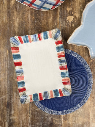 Fluttered Rectangle Tray- Americana Collection