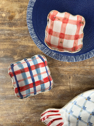 Plaid Ice Cream Bowl - Americana Collection