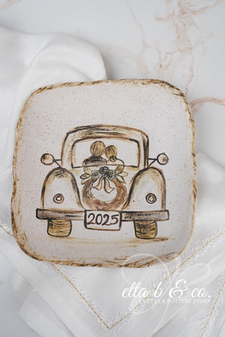 Just Married Plate, Vintage Car - Est. 2025