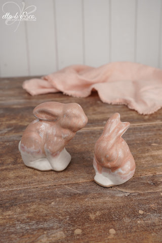 Apricot Velvet Set, Chocolate Bunny & Praying Bunny Pair - The Collector's Drop