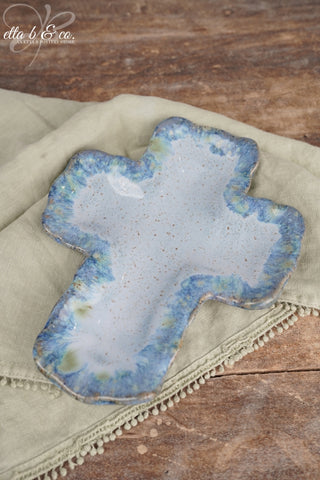 Chambray Marble, Cross Dish - The Collector's Drop