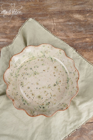 Speckled Moss, Wavy Pie Dish - The Collector's Drop - SALE