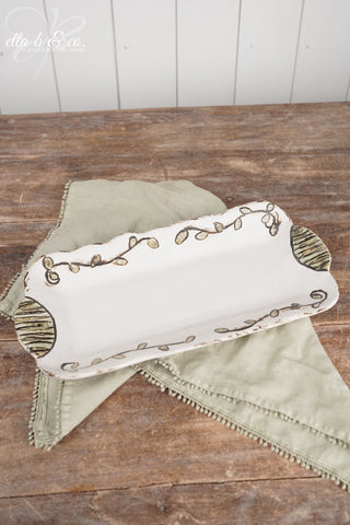 Vining Trellis Rectangle Tray w/ Handles - The Collector's Drop