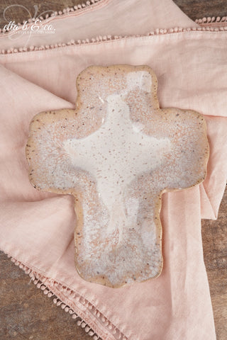 Pink Speckle, Cross Dish - The Collector's Drop - SALE