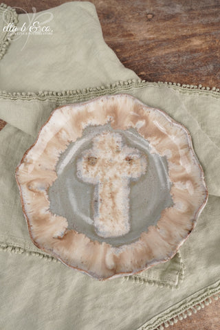Caramel Slate Cross Plate - The Collector's Drop - SALE