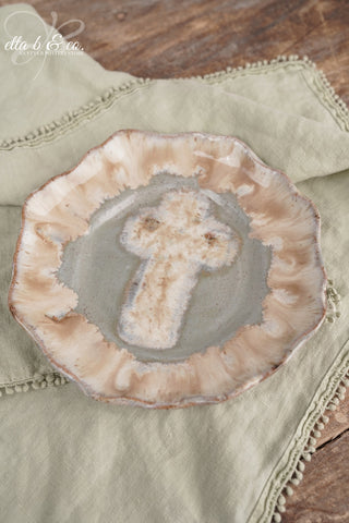 Caramel Slate Cross Plate - The Collector's Drop - SALE