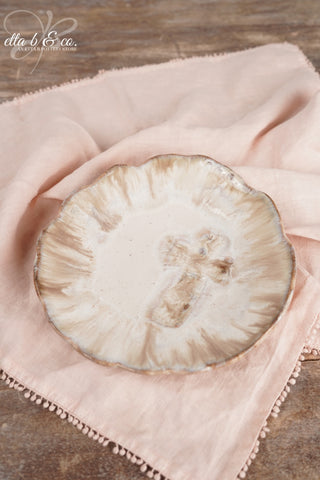 Caramel Cream Organic Cross Plate - The Collector's Drop - SALE