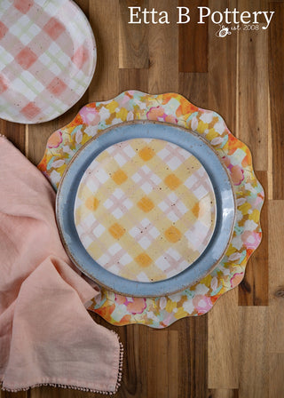 Plaid Salad Plate, Buttercup Yellow