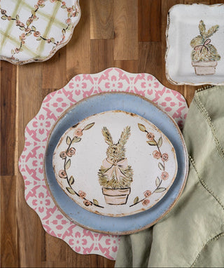 Garden Topiary Bunny Plate