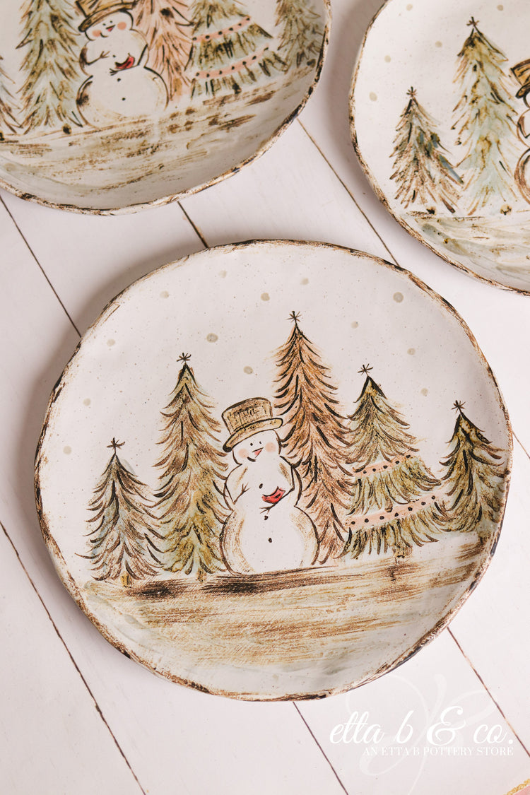 Whimsical Snowman Platter