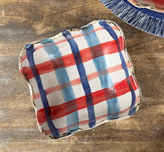 Plaid Ice Cream Bowl - Americana Collection