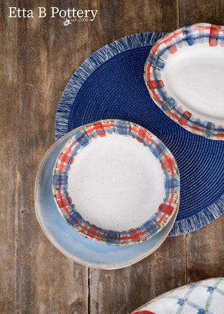 Patriotic Plaid Dinner Bowl - Americana Collection