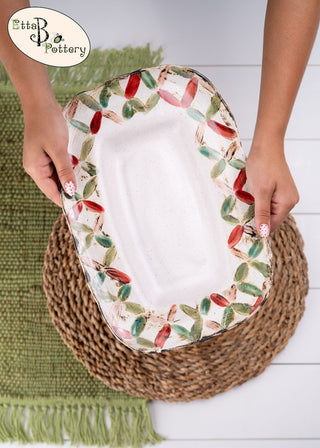 Criss Cross Garland Rectangle Dish